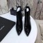 Saint Laurent Opyum Ankle Boots Patent Black with Black Interlocking YSL Logo Heel 11cm