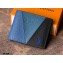 Louis Vuitton V Pattern Monochrome Taiga leather Slender Wallet M30730 Blue