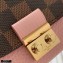 Louis Vuitton Damier Ebene Canvas Croisette Compact Wallet N60208 Magnolia Pink
