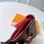 Louis Vuitton Damier Ebene Canvas Croisette Wallet N60207 Red