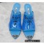 Prada Heel 9cm triangle logo Pvc slides Blue 2022