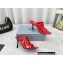 Prada Heel 9cm triangle logo Pvc slides Red 2022