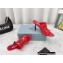 Prada Heel 9cm triangle logo Pvc slides Red 2022