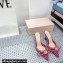 Mach & Mach Heel 8.5cm Crystal Double Bow Pointed Toe Mules PVC Fuchsia 2022