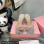 Mach & Mach Heel 8.5cm Crystal Double Bow Mules PVC Silver 2022