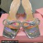 Mach & Mach Heel 8.5cm Crystal Double Bow Mules PVC Silver 2022