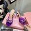 Mach & Mach Heel 8.5cm Crystal Double Bow Mules PVC Purple 2022