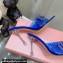 Mach & Mach Heel 8.5cm Crystal Double Bow Mules PVC Blue 2022