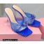 Mach & Mach Heel 8.5cm Crystal Double Bow Mules PVC Blue 2022