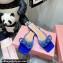 Mach & Mach Crystal Double Bow Slides PVC Blue 2022