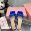 Mach & Mach Crystal Double Bow Slides PVC Blue 2022