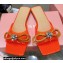 Mach & Mach Crystal Double Bow Slides PVC Orange 2022