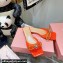 Mach & Mach Crystal Double Bow Slides PVC Orange 2022