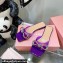 Mach & Mach Crystal Double Bow Slides PVC Purple 2022