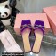 Mach & Mach Crystal Double Bow Slides PVC Purple 2022