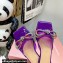 Mach & Mach Crystal Double Bow Slides PVC Purple 2022