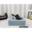 Prada Heel 9cm triangle logo Brushed leather slides Black 2022
