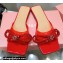 Mach & Mach Crystal Double Bow Slides PVC Red 2022