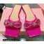 Mach & Mach Crystal Double Bow Slides PVC Fuchsia 2022