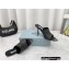 Prada Heel 9cm triangle logo Brushed leather slides Black 2022