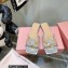 Mach & Mach Rose Flower Slides PVC Silver 2022