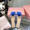 Mach & Mach Rose Flower Slides PVC Blue 2022