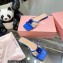 Mach & Mach Rose Flower Slides PVC Blue 2022