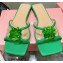 Mach & Mach Rose Flower Slides PVC Green 2022