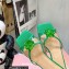 Mach & Mach Rose Flower Slides PVC Green 2022