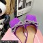 Mach & Mach Crystal Double Bow Slides Satin Purple 2022