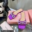 Mach & Mach Crystal Double Bow Slides Satin Purple 2022