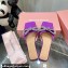 Mach & Mach Crystal Double Bow Slides Satin Purple 2022