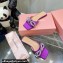 Mach & Mach Crystal Double Bow Slides Satin Purple 2022