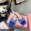 Mach & Mach Crystal Double Bow Slides Satin Blue 2022