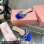 Mach & Mach Crystal Double Bow Slides Satin Blue 2022