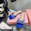 Mach & Mach Crystal Double Bow Slides Satin Blue 2022