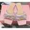 Mach & Mach Crystal Double Bow Slides Satin Pink 2022