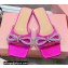 Mach & Mach Crystal Double Bow Slides Satin Fuchsia 2022
