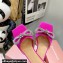 Mach & Mach Crystal Double Bow Slides Satin Fuchsia 2022