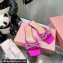 Mach & Mach Crystal Double Bow Slides Satin Fuchsia 2022