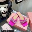 Mach & Mach Crystal Double Bow Slides Satin Fuchsia 2022