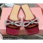 Mach & Mach Crystal Double Bow Slides Satin Burgundy 2022