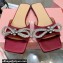 Mach & Mach Crystal Double Bow Slides Satin Burgundy 2022