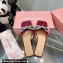 Mach & Mach Crystal Double Bow Slides Satin Burgundy 2022