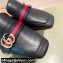 Gucci Double G Leather slipper 423694 Web Black 2022