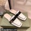 Gucci Double G Leather slipper 423694 Chevron White 2022