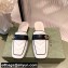 Gucci Double G Leather slipper 423694 Chevron White 2022