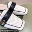 Gucci Double G Leather slipper 423694 Chevron White 2022