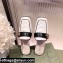 Gucci Double G Leather slipper 423694 Chevron White 2022