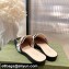 Gucci Double G Leather slipper 423694 Chevron Black 2022